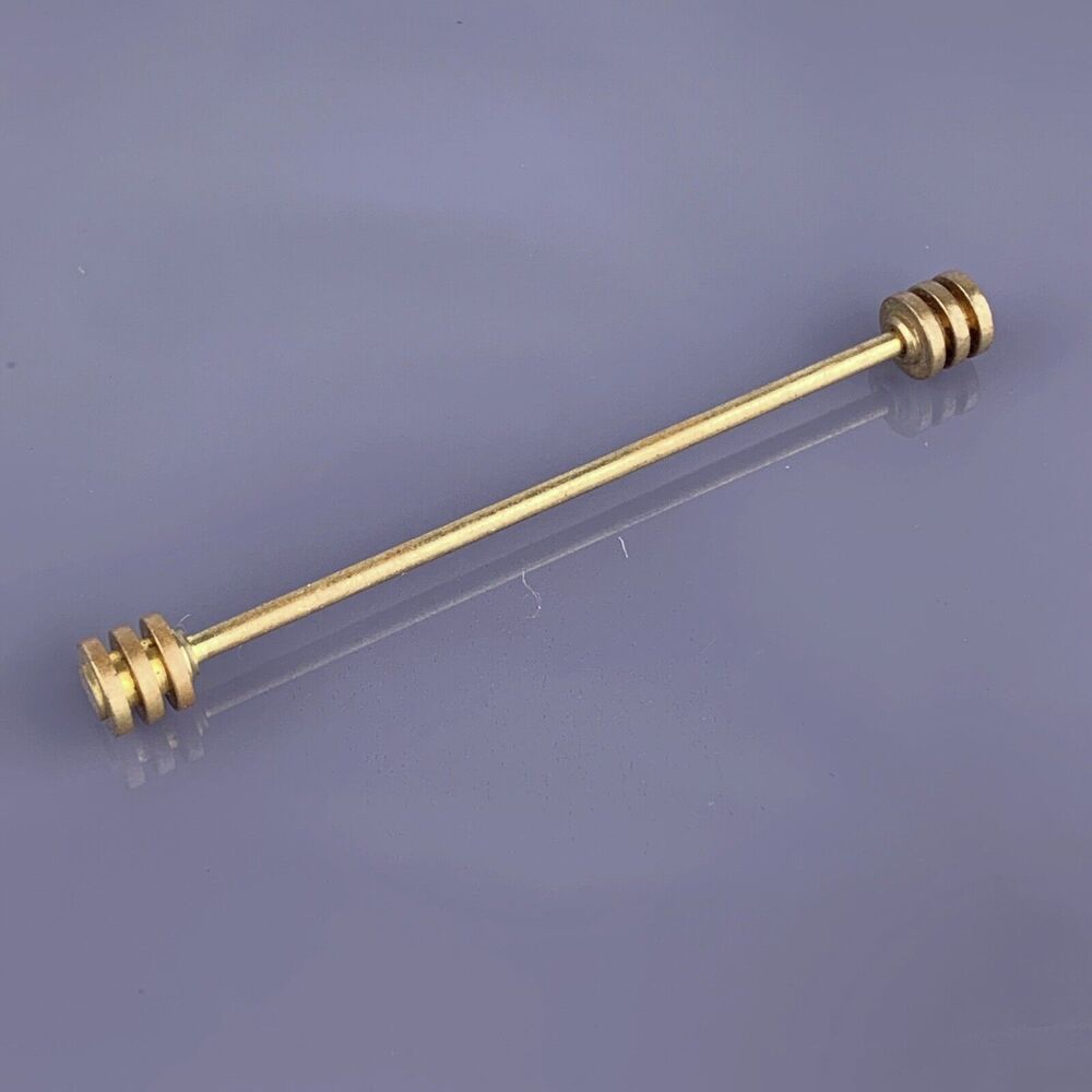 Beehive Barrel Ends Gold Plated Tie Collar Bar Formal Simple 2.25” Vintage